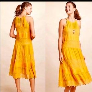 Anthropologie HD in Paris Tiered Lace Midi Dress